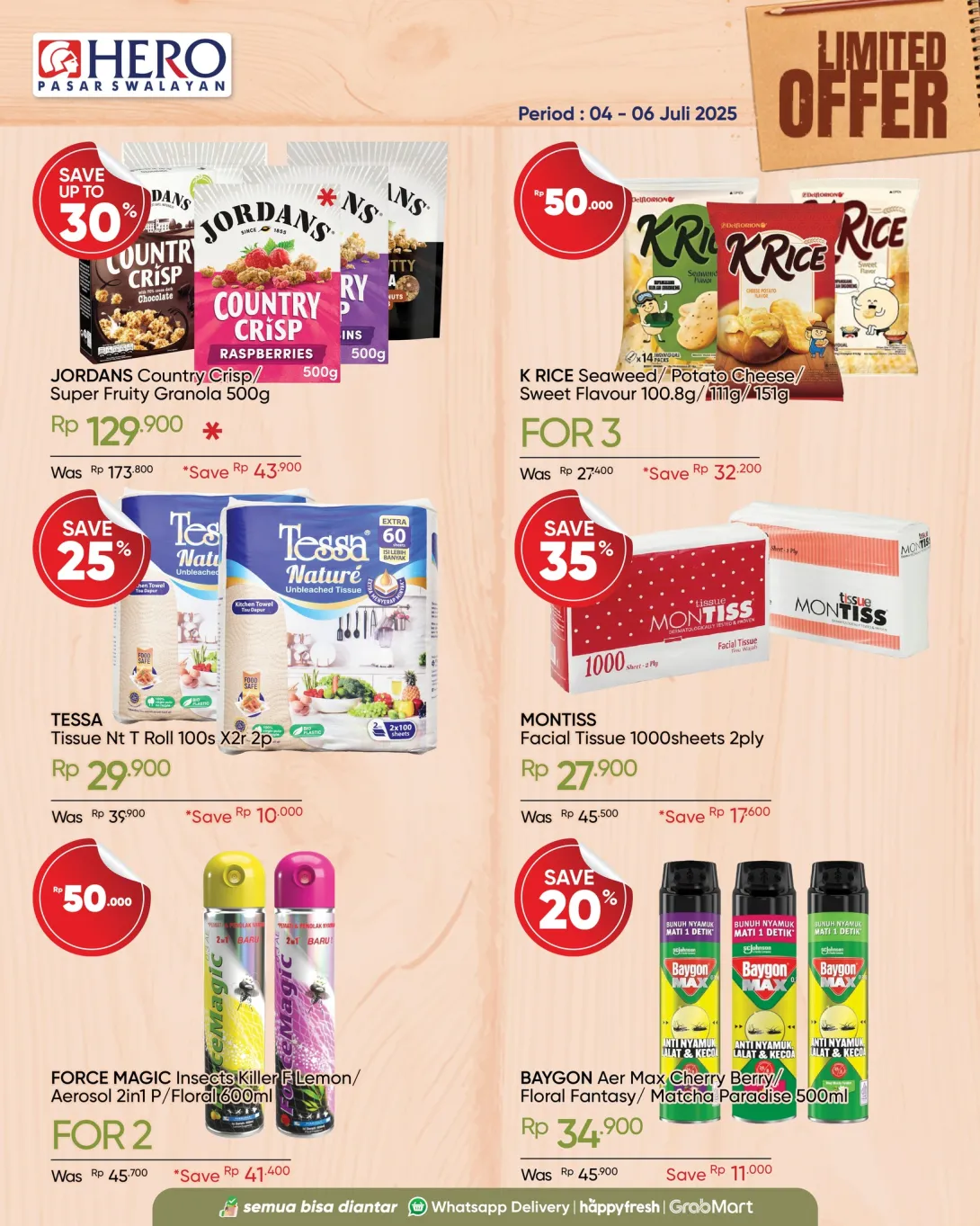 Promo Mie & Pasta Terbaru di Hero Supermarket! Dapatkan penawaran spesial hanya sampai 6 Juli 2025 – belanja hemat produk favorit Anda mulai dari La Fonte Spaghetti, Tropicana Slim Shirataki, hingga Nongshim dan Samyang Ramen Korea.